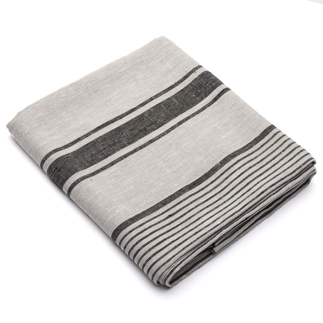 LinenMe Schwarze Leinentischdecke Provence 136x320cm 136 x 320 cm, 136 x 320 cm
