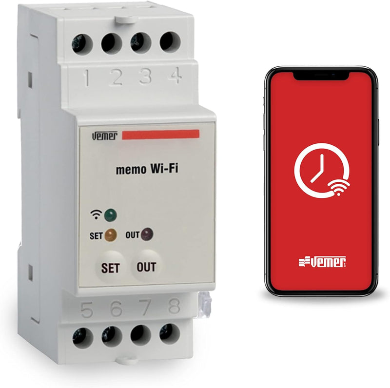 VEMER VE780700 MEMO WiFi - Astronomischer Zeitschaltuhr mit Wi-Fi, Stündliche oder astronomische Pro
