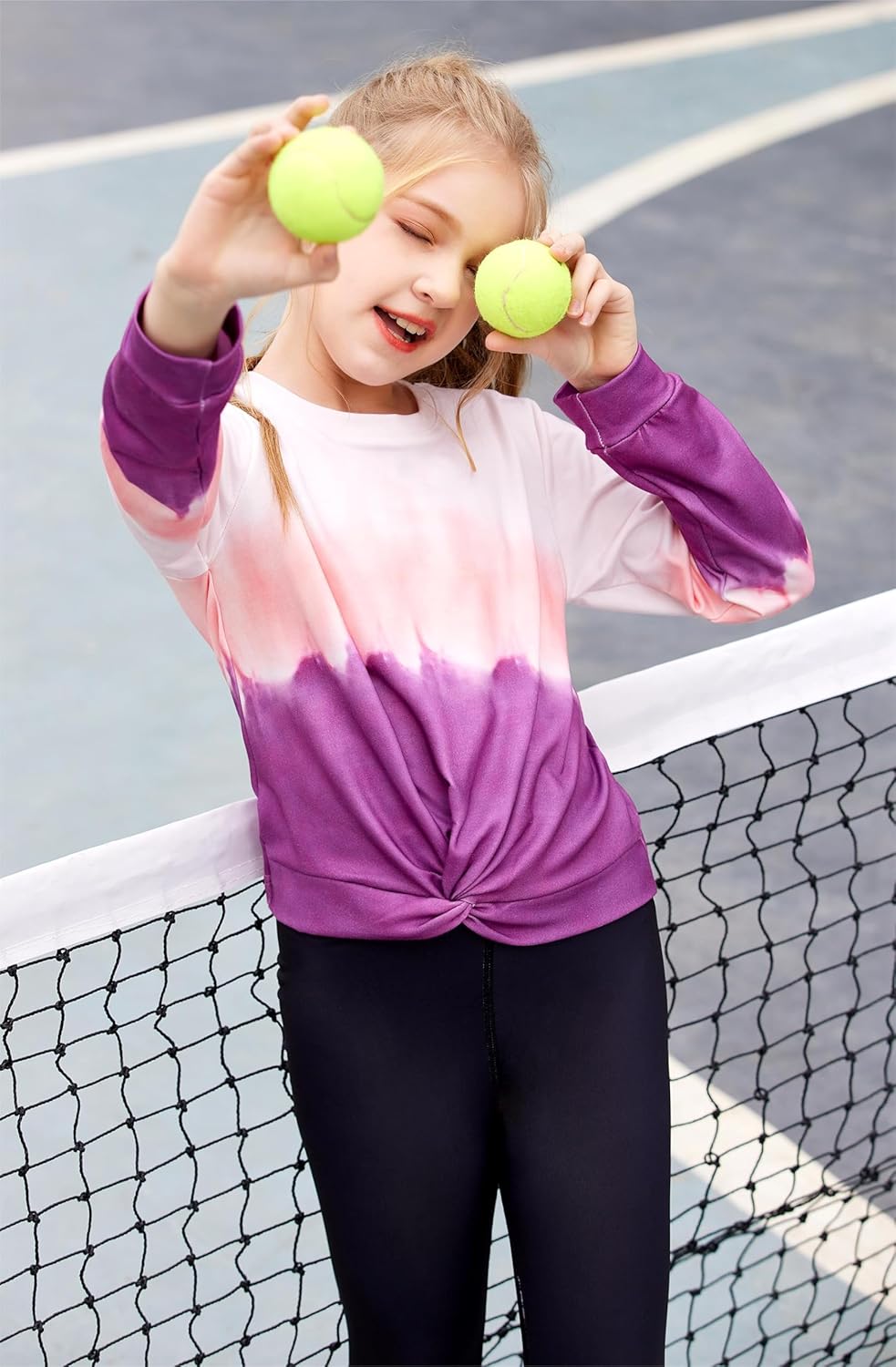 Arshiner Mädchen Sweatshirt Batik Langarm Pullover Leichtgewicht Sport Kleidung Kinder Tie Dye Langa