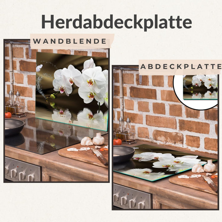 TMK | Herdabdeckplatte 60x52 Einteilig Glas Elektroherd Induktion Herdschutz Spritzschutz Glasplatte