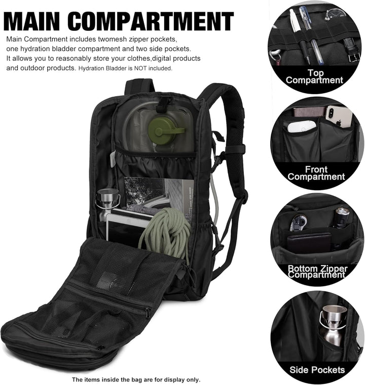 Mardingtop 25L Wanderrucksack Militär Outdoor Rucksack - Leichter Taktischer Rucksack mit MOLLE-Syst