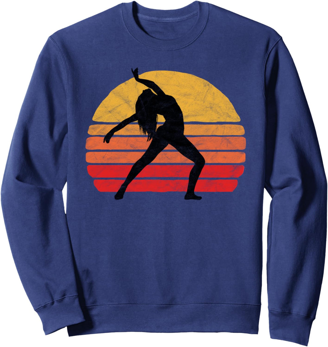 Modern Dancer Silhouette & Sun Vintage 80's Dance Graphic Sweatshirt