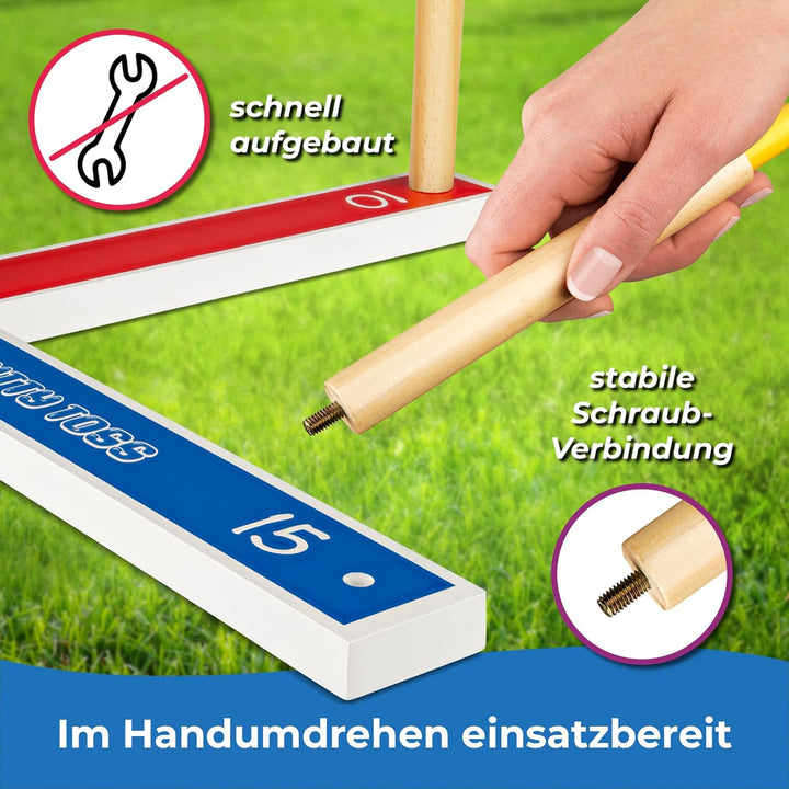 Toyfel XXL Mitty Toss Wurfspiel für Innen- und Aussenbereich, für Erwachsene und Kinder mit 15 Ringe