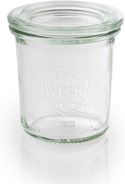 APS 82312 Original 12er Set WECK Gläser 140 ml mit Deckel, Ø 6 cm, H: 7 cm, Mini-Sturzform mit Glasd