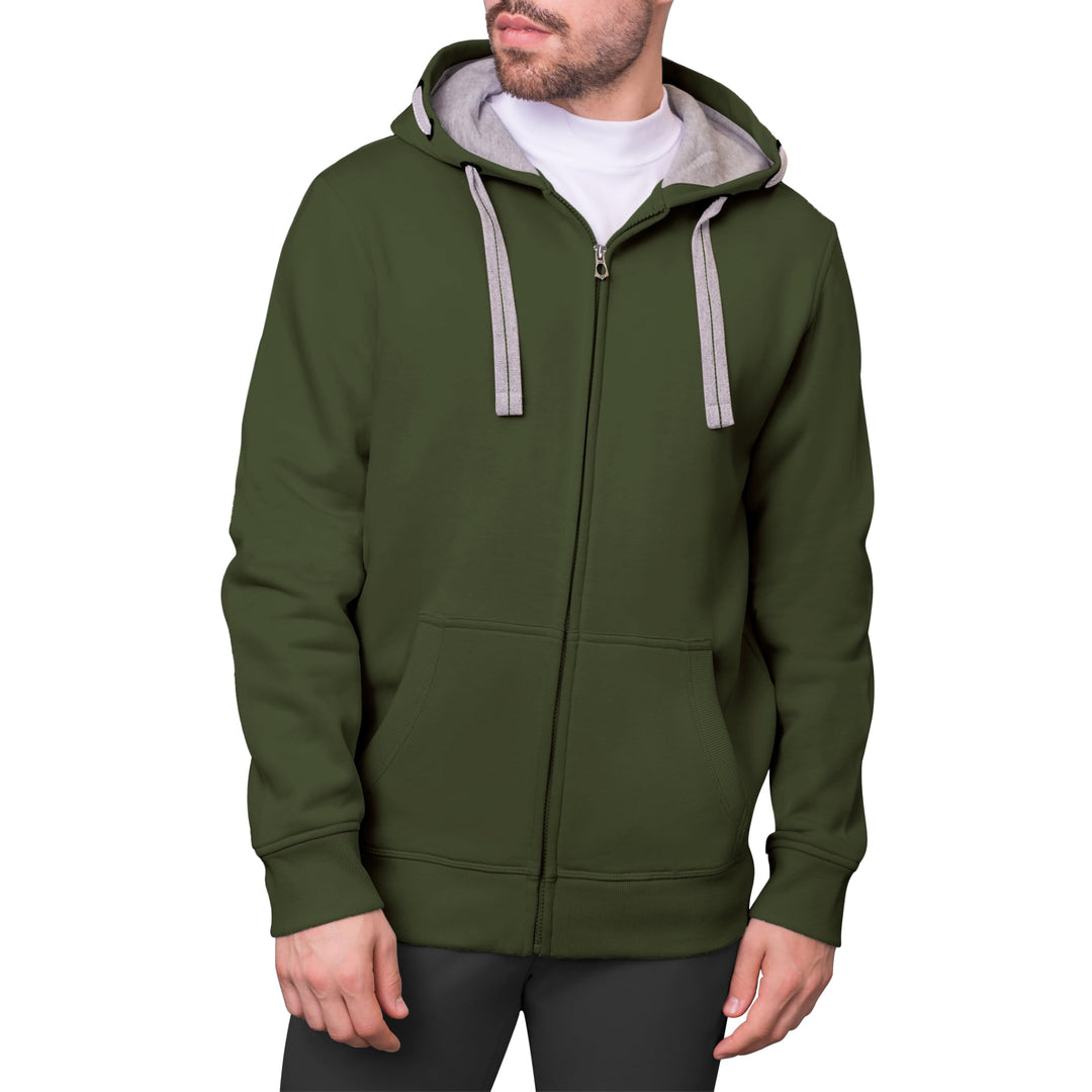 HRM Herren Hooded Jacket I Premium Kapuzenpullover Herren mit Kontrast-Innenfutter I Basic Hoodie mi