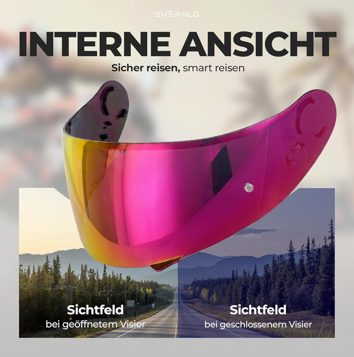 kompatibel mit Visier Shoei Gt Air - Gt Air 2 - Neotec - Opticson - Cns 1 (Rose Candy), Rose Candy