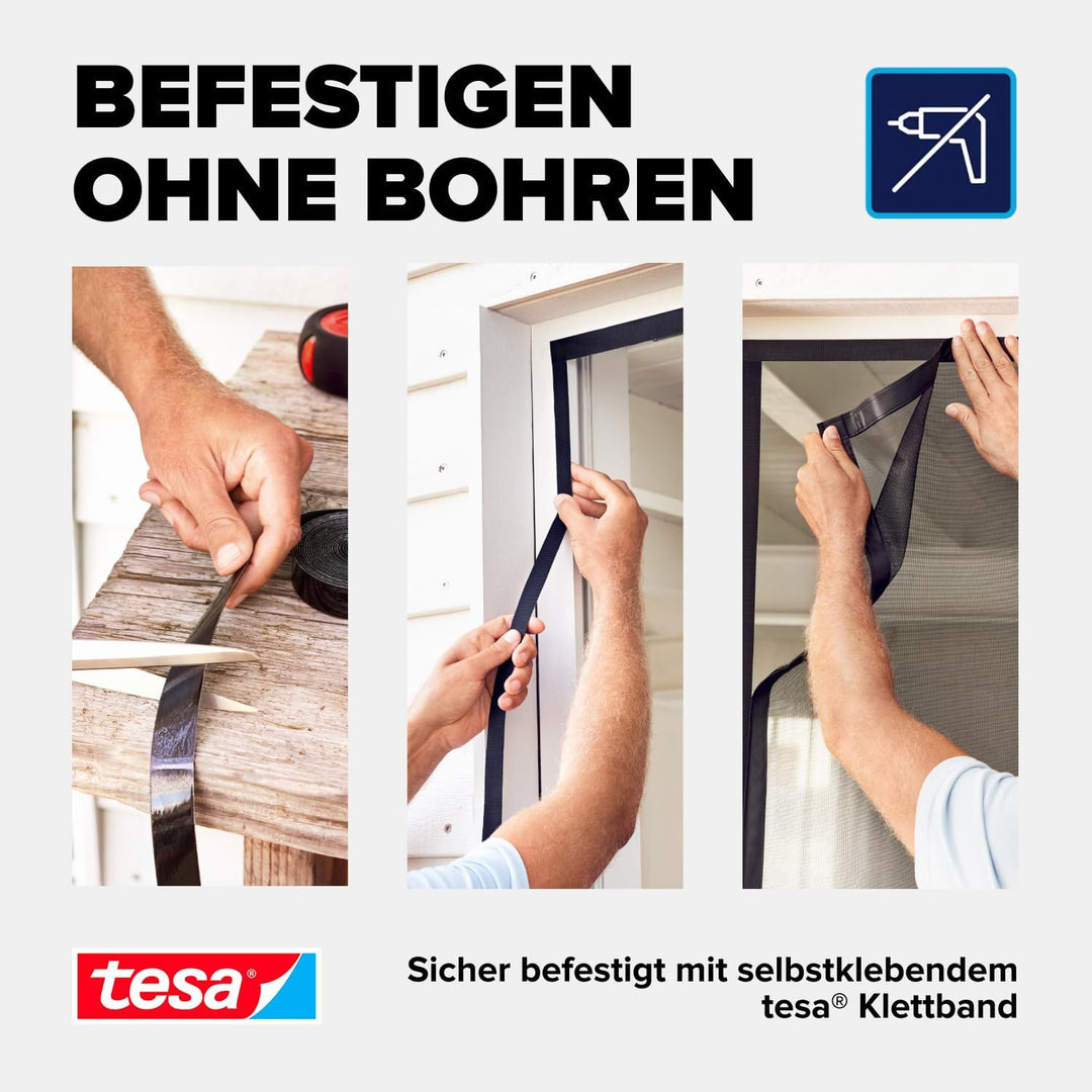 tesa INSECT STOP Magnetvorhang XL - 2,4 m x 1,2 m Anthrazit 120 cm x 240 cm, 120 cm x 240 cm