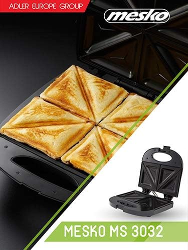 Toaster Sandwich Mesko mit 750W Leistung von Adler MS 3032, Mehrfarbig