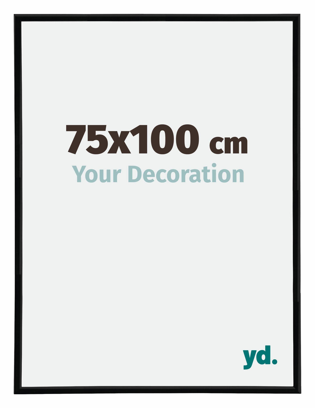 yd. Your Decoration - Bilderrahmen 75x100 cm - Schwarz Hochglanz - Bilderrahmen aus Kunststoff mit A