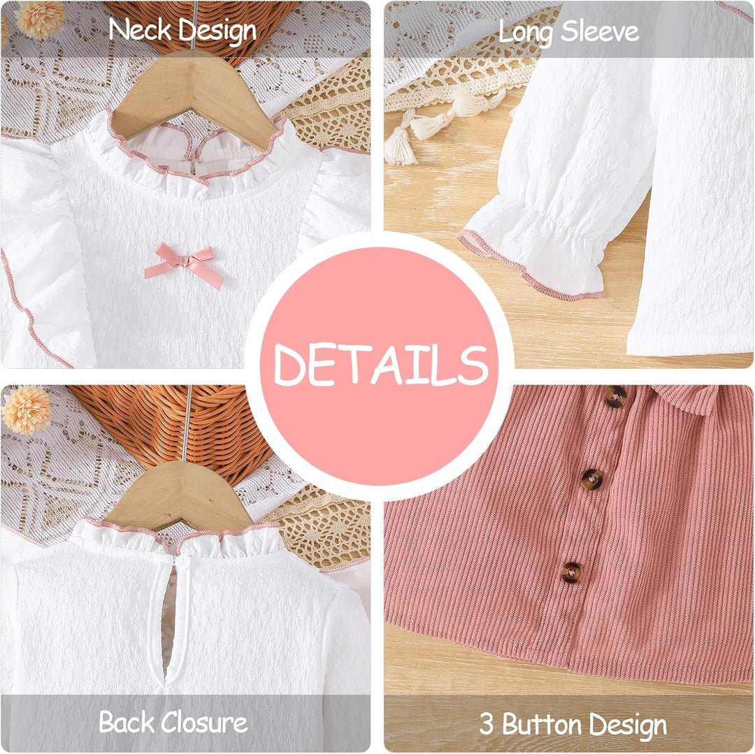 Kleinkind Baby Mädchen Outfits Ruffle Rollkragen Langarm Shirt + Bowknot Mini Rock 2 Stück Herbst Wi
