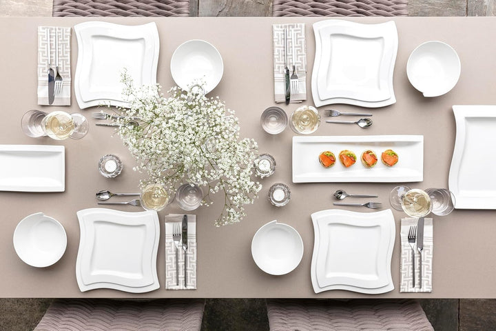 Villeroy & Boch - NewWave Tafelbesteck 70-teilig Silber, Spülmaschinenfest, Besteck Set für 12 Perso