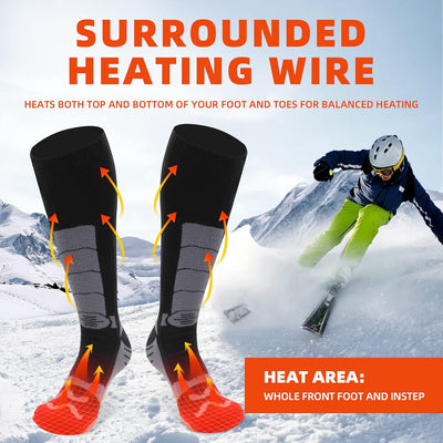 ZONSUSE Beheizte Socken, Wiederaufladbar, 5000 mAh Akku, App-Fernbedienung, Winter Warme Socken mit