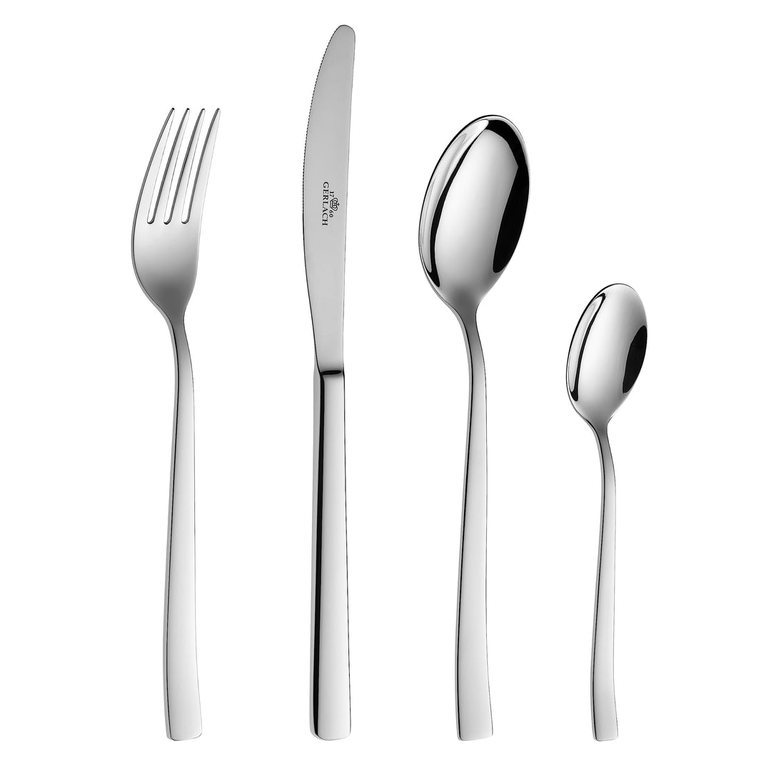 Gerlach Onda Besteck-Set 6 Personen Spülmaschinenfest Essbesteck Edelstahl Tafelbesteck Messer Gabel