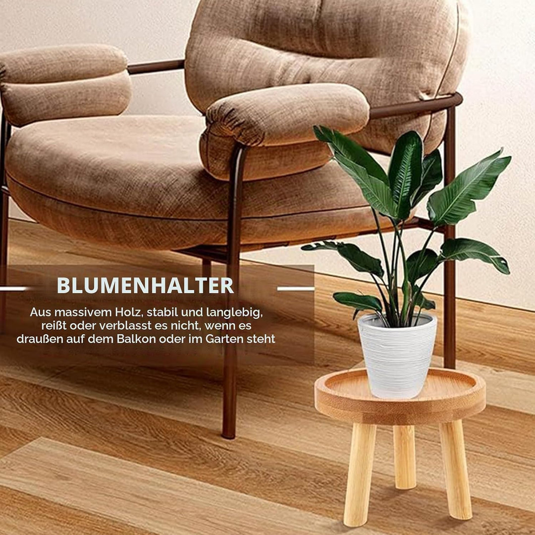 Pflanzenhocker Klein, Hocker Holz Für Blumen, Topfpflanzenständer Holz, Blumentopf Basishalter Rund,