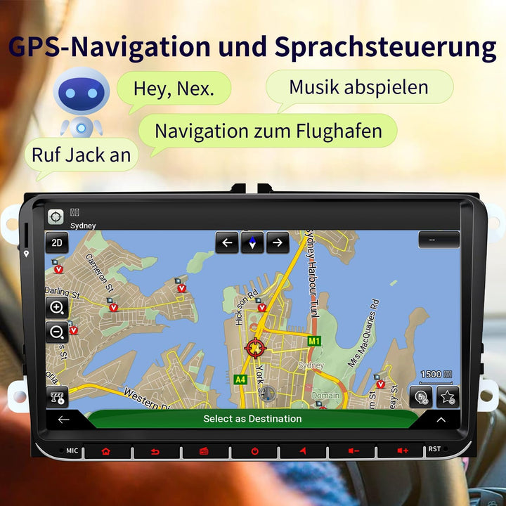 Autoradio für VW Golf 5 6 T5 Polo Sharan Passat Tiguan,[Android 13.0 2.0GHz 4+64GB ] CAWELL Radio Mi