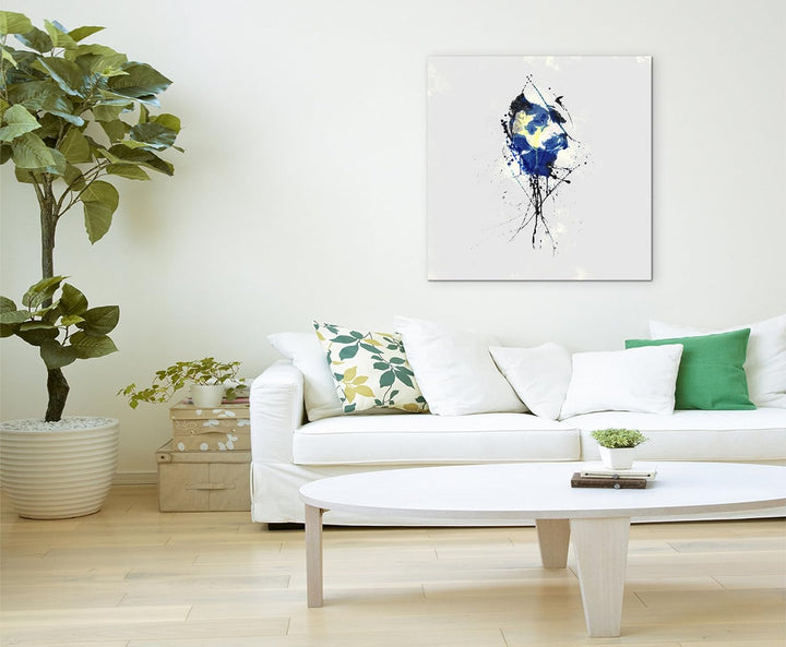 Paul Sinus Art Pitbull II 60x60cm Keilrahmenbild Kunstbild Aquarell Art Wandbild auf Leinwand fertig