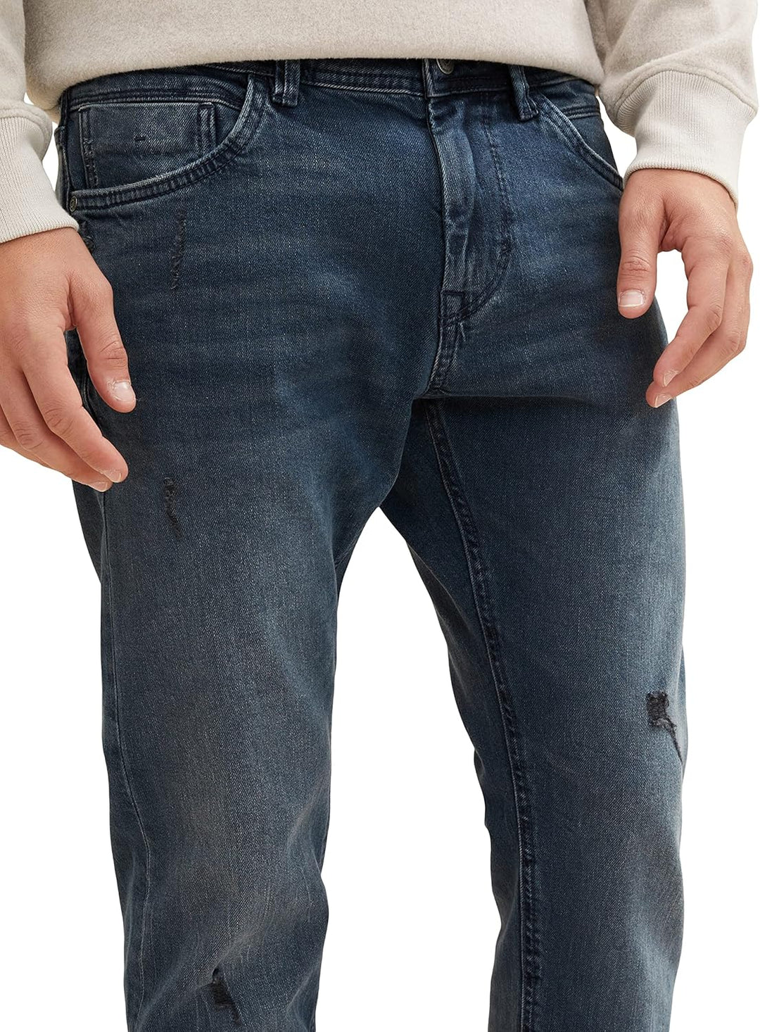 TOM TAILOR Herren Troy Slim Jeans 34W / 36L 10172 - Mid Stone Blue Black Denim, 34W / 36L 10172 - Mi