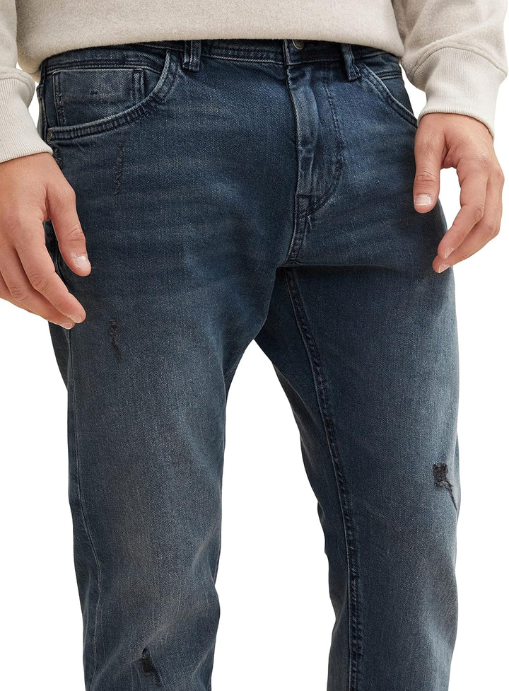 TOM TAILOR Herren Troy Slim Jeans 34W / 36L 10172 - Mid Stone Blue Black Denim, 34W / 36L 10172 - Mi
