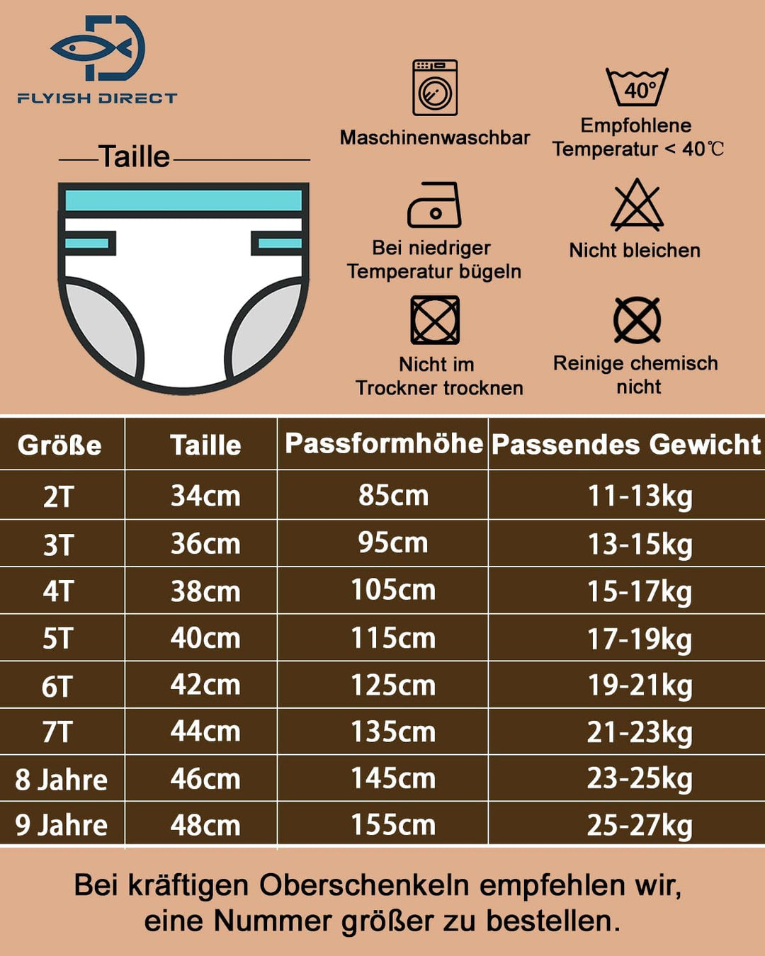 FLYISH DIRECT Baby Trainerhosen Töpfchentraining, 8er Pack Töpfchen Trainingshose für Mädchen Jungen