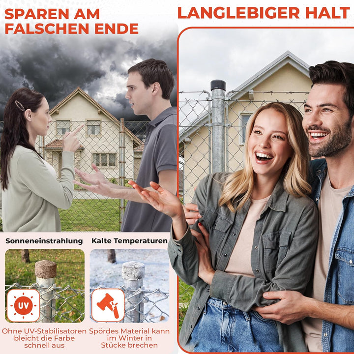 80x Pfostenkappe 42 mm grün, Zaunpfostenkappe für Rundrohr Zaunpfosten und Metallpfosten, Rohrkappe,