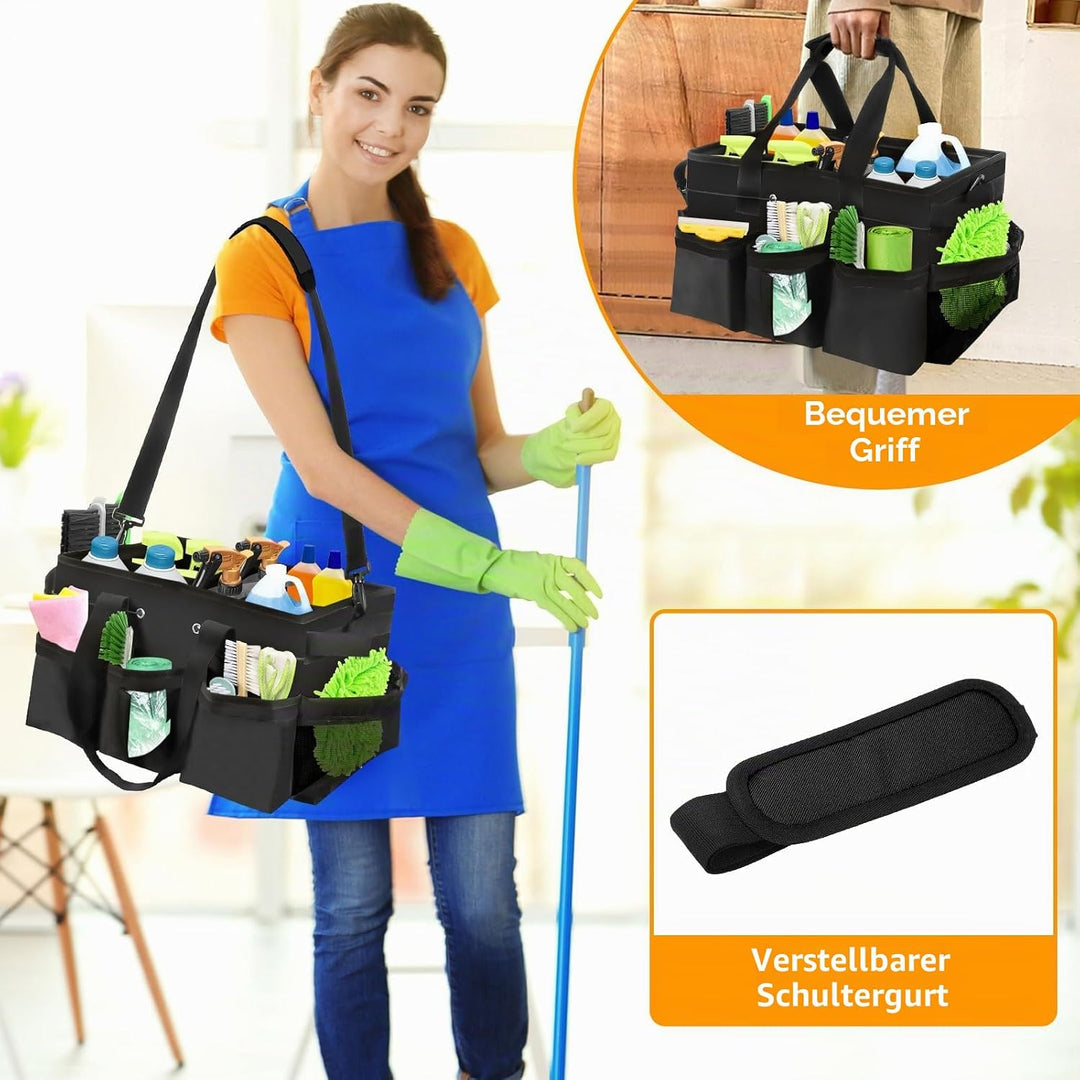 Reinigungs Tasche, 40*23.5*27.5 cm Reinigungscaddy Tragbar mit Griff Reinigungs Caddy Organisator, P