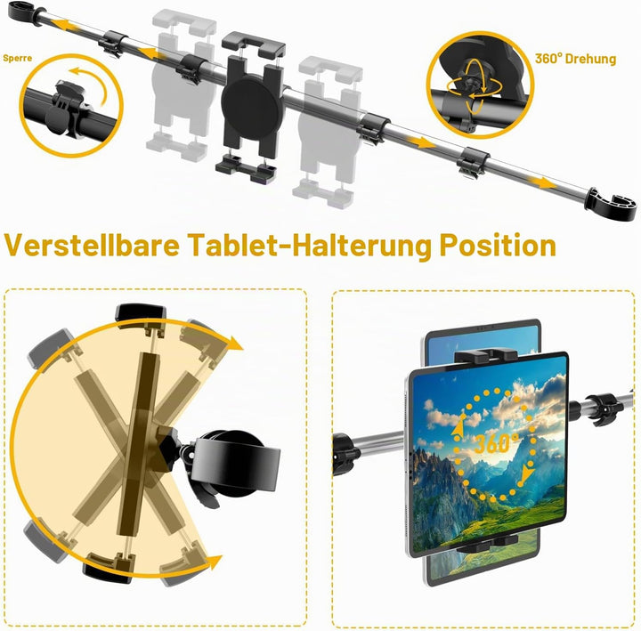 Auto Kopfstützen Tablet Halterung, woleyi Anti Shake KFZ Tablet Kopfstützenhalter mit 360° Drehbar f