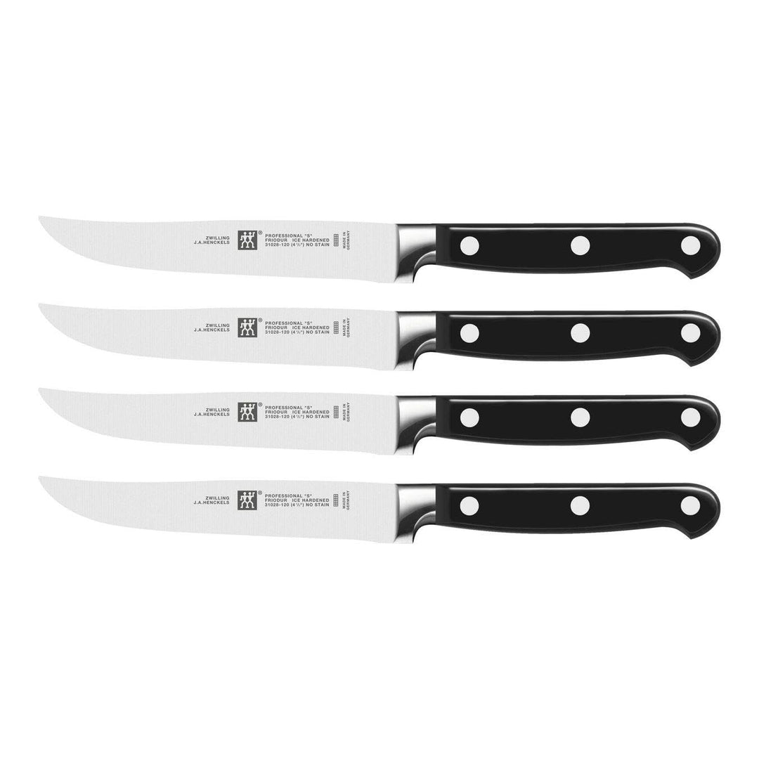 ZWILLING Professional S Steakmesser-Set 4-teilig, Klingenlänge 12 cm, Rostfreier Spezialstahl/Kunsts