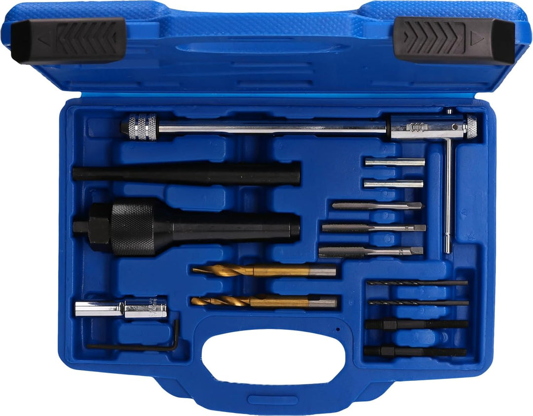 BRILLIANT TOOLS BT561030 Glühkerzen-Ausbau- und Gewinde-Reparatur -Satz | 16-tlg. [Powered by KS TOO