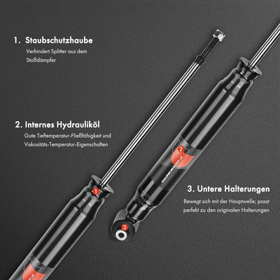 Frankberg 2x Stossdämpfer Gasdruck Hinterachse Kompatibel mit A6 4B2, C5 1997-2004 A6 Avant 4B5 1997