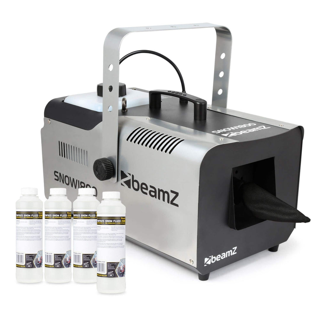BeamZ SNOW 1800 Schneemaschine mit Flüssigkeit 1800 Watt Schnee Maschine mit Fernbedienung, Snow Mac