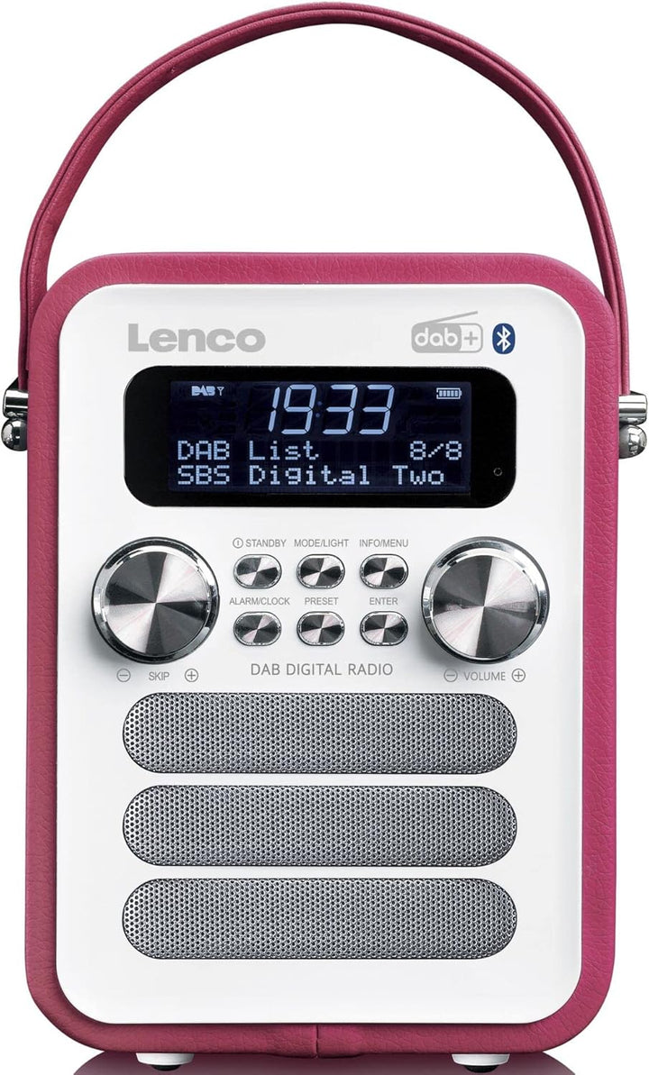 Lenco PDR-051 Tragbares DAB+ Retro Radio - PLL FM Radio mit Bluetooth - Integrierter Akku - 1800mAh