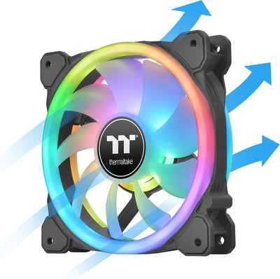 Thermaltake Swafan 12 RGB Lüfter | TT Premium 3er Pack | 120 mm |wechselbare Lüfterblätter, schwarz