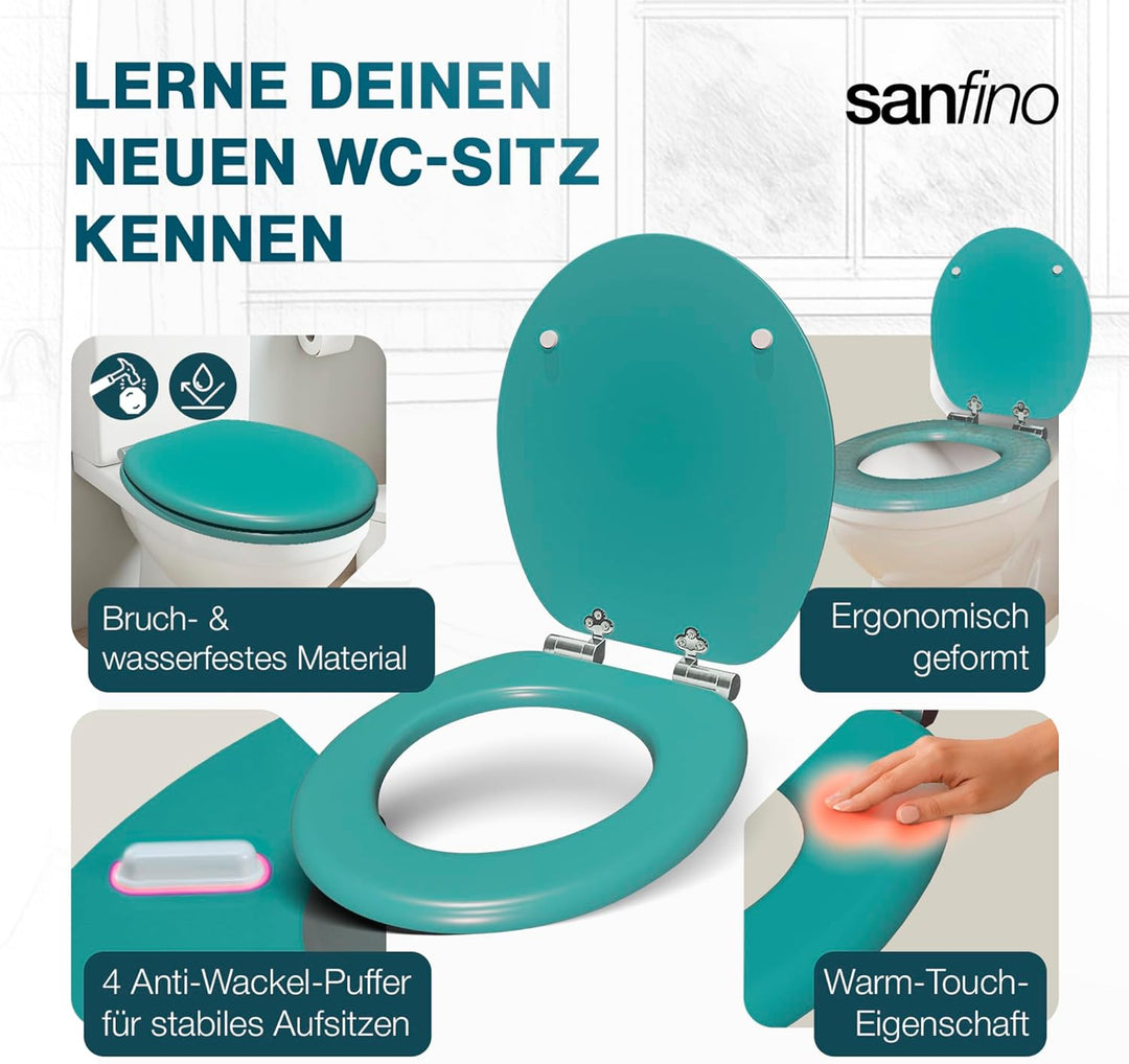 Premium WC Sitz mit Absenkautomatik – hochwertige Toilettendeckel aus Holz, viele bunte Motive, hohe