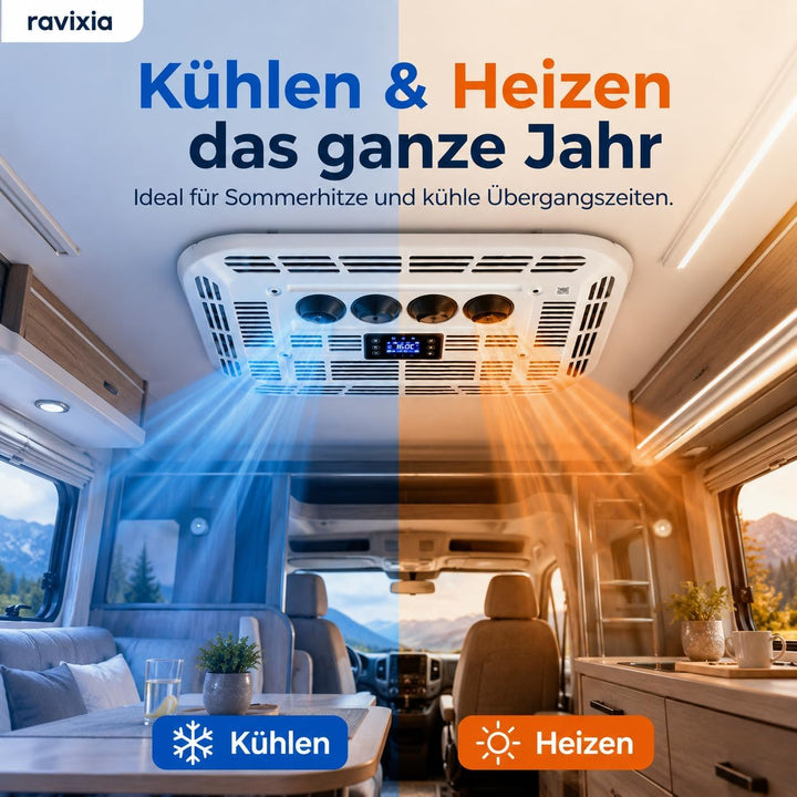 12V Klimaanlage Wohnwagen Schnelle Kühlung (Weiss 12V)