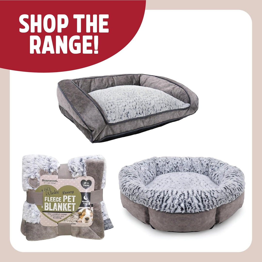 Rosewood Mittleres Hundebett maschinenwaschbar, superweiches, mit Fleece gefüttertes Hundebett aus W