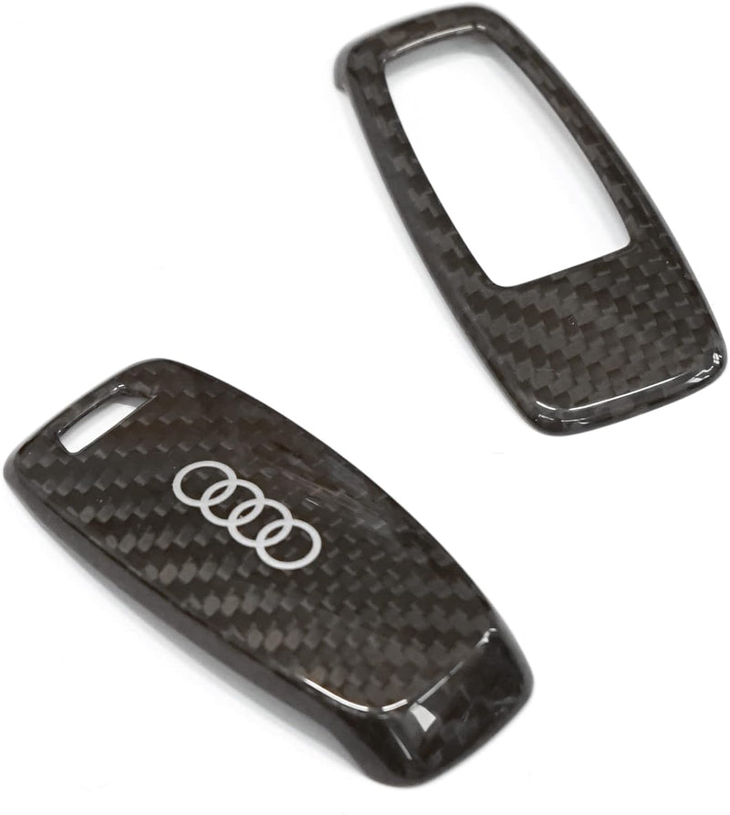 Audi 4M80712083Q0 Schlüsselblende Carbon Schlüsselcover Fernbedienung Blende, mit Ringe Logo, nur fü