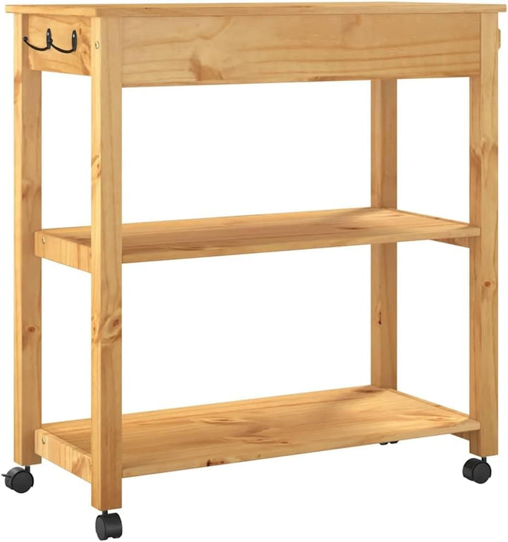 vidaXL Küchenwagen, Servierwagen mit viel Stauraum, Beistellwagen für Küche Wohnzimmer Badezimmer, T