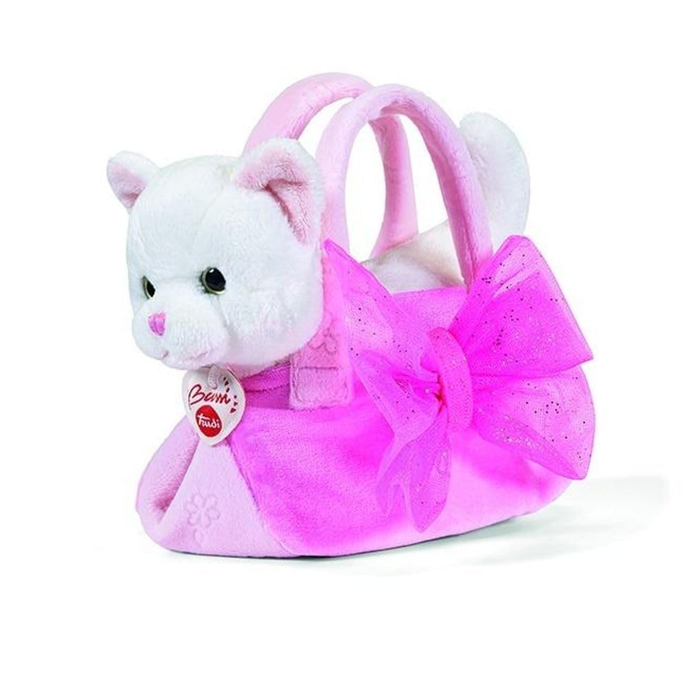 Trudi Katzetasche mit Schleife Plüsch, Geschenkidee | 10x14x21zm Grösse XS | Fashion Pets | Modell 5
