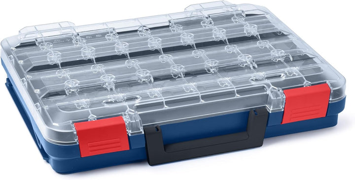 T-BOXX 320 Sortimentskasten Professional Blau | Inkl. 8x Insetbox D3 Grün | Transparenter Deckel | A