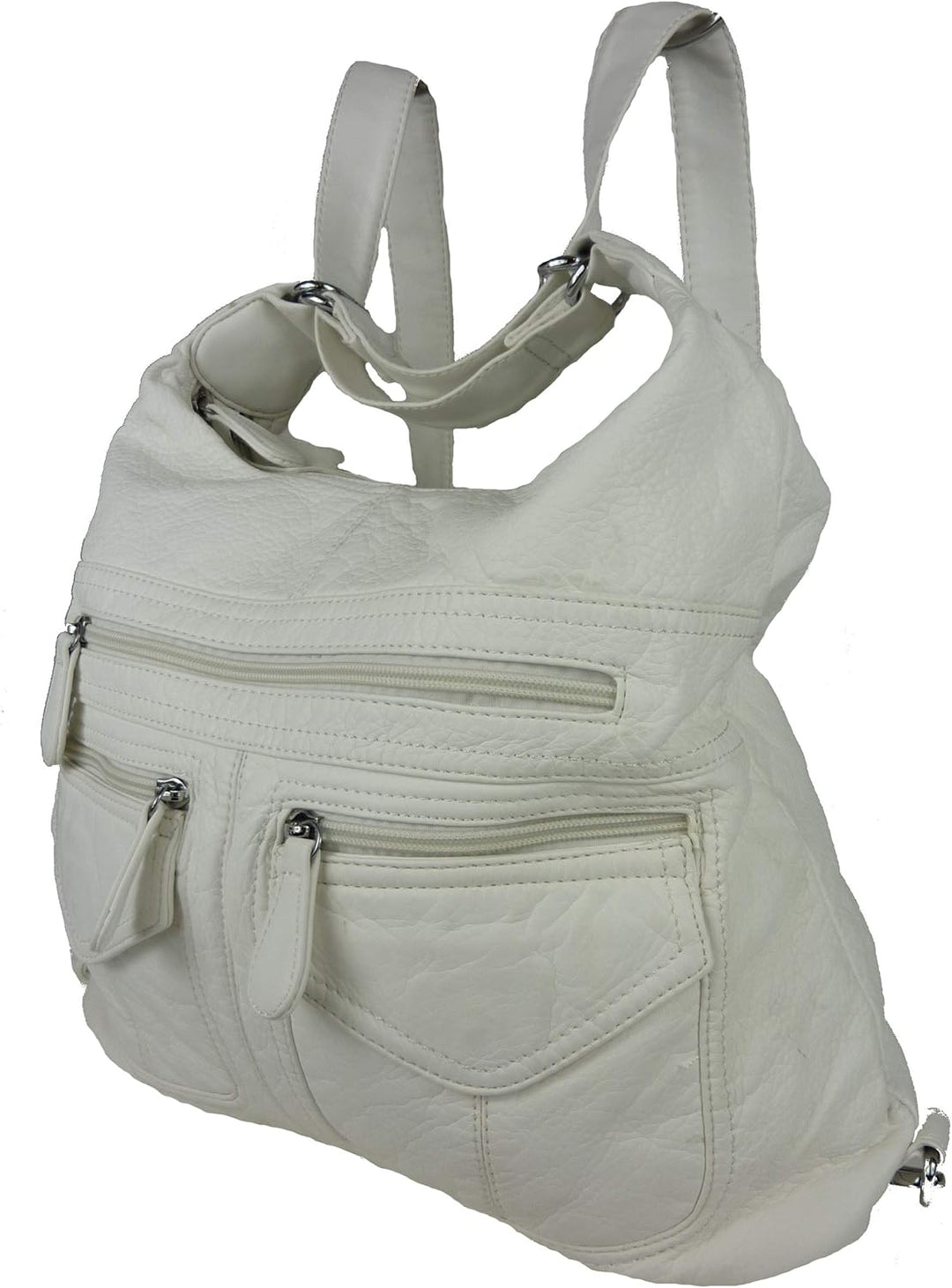 kennydoo Rucksacktasche I 2in1 Damen Rucksack und Handtasche in Einem I Schultertasche einfarbig uni
