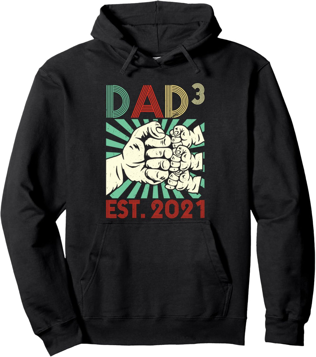 Dreifacher Papa 3 Kinder Papa Dad 2021 Pullover Hoodie