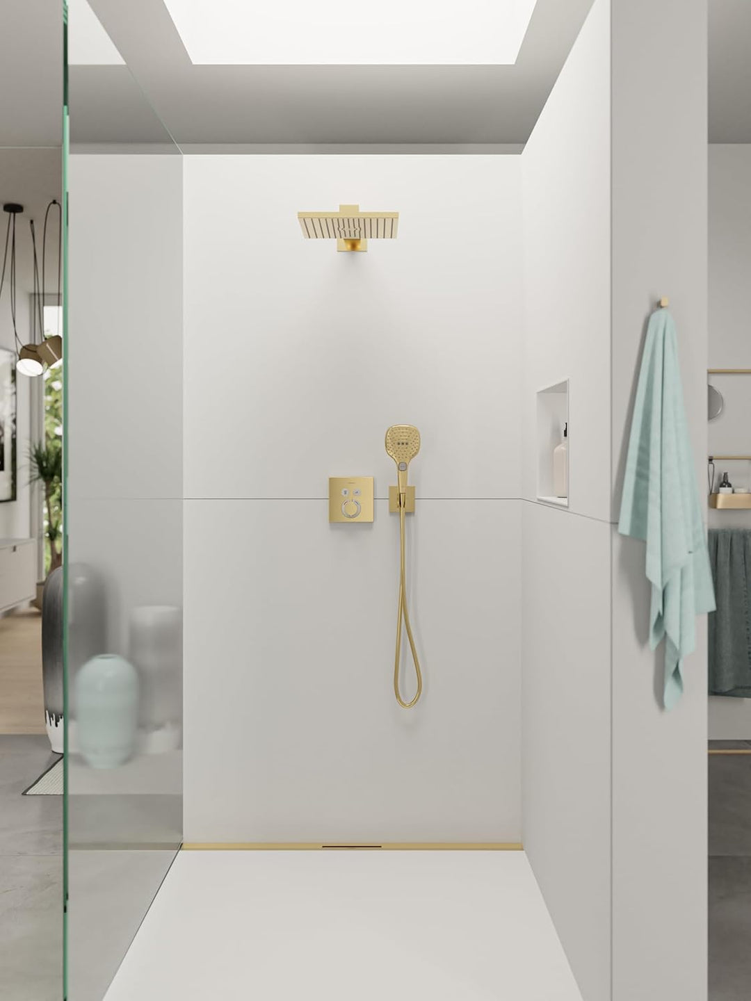 hansgrohe Raindance Select E - wassersparender Duschkopf 8 l/min (EcoSmart), Handbrause mit3 Strahla