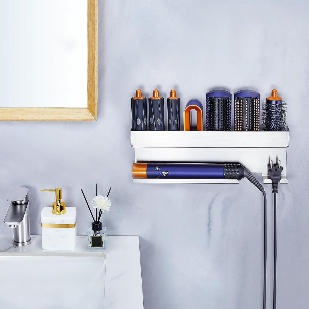Föhnhalter Wand Ohne Bohren, Föhn und Glätteisen Halterung Für Styler Lockenstab Zubehör, Fönhalteru