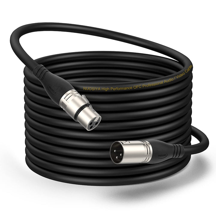 NUOSIYA XLR Kabel 15m 1Pack Mikrofonkabel, 3-Pin XLR Stecker auf Buchse Mikrofonkabel für Mikrofon,