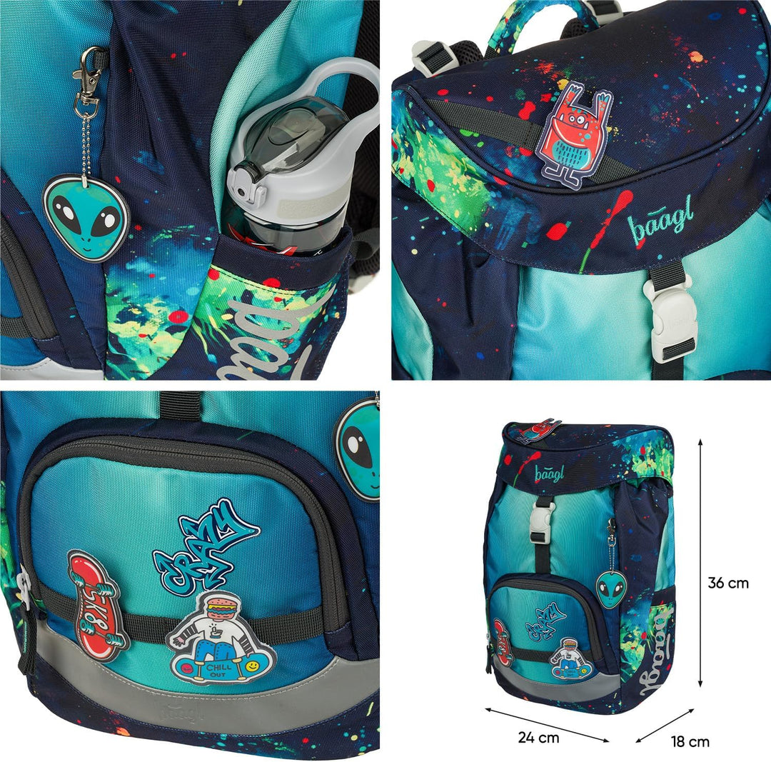 Baagl Schulranzen für 1. Klasse Jungen, Airy Schulrucksack, Ultraleicht Schule Tasche Kinder, Schult