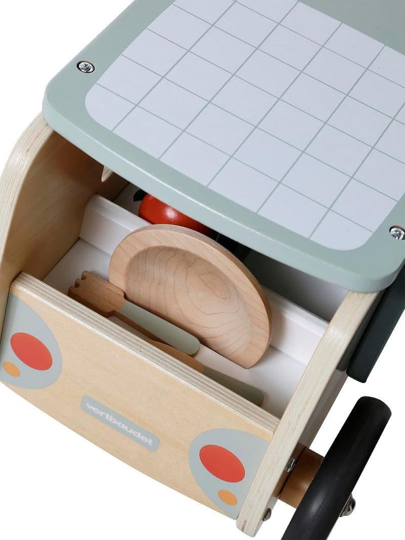 VERTBAUDET Einkaufstrolley und Esstisch, aus Holz, FSC®, Grün, TU, grün