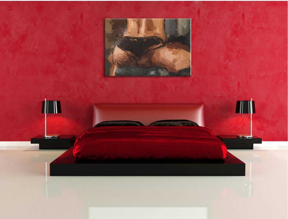 Pixxprint Frauenkörper von hinten als Leinwandbild/Grösse: 100x70 cm/Wandbild/Kunstdruck/fertig besp