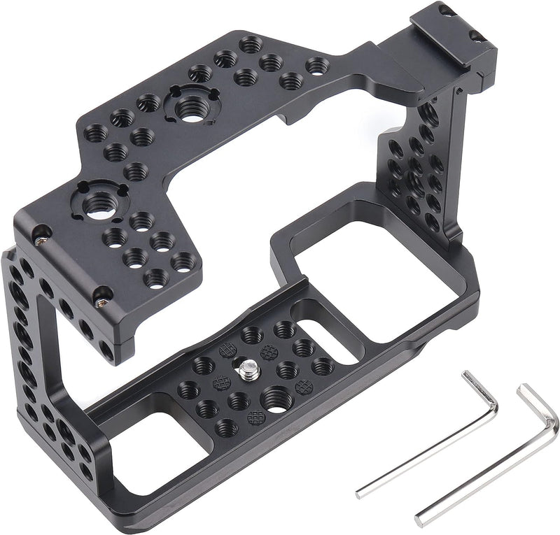 Hersmay Aluminum Camera Cage with Top Handle for Sony A7III/ A7RIII/ A9/ A7II Mirrorless Camera für