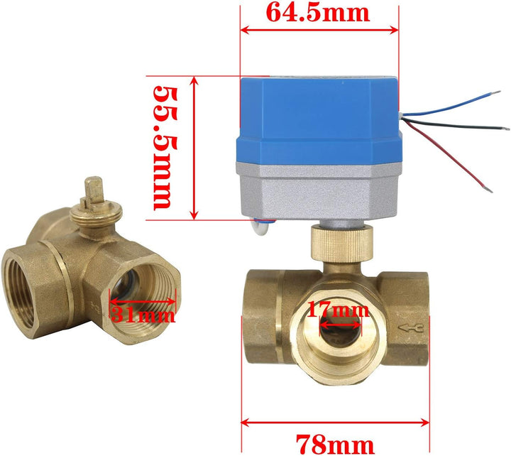 2 Modi - 3 wege motorkugelhahn 12v zonenventil 3 wege kugelventil elektrisch - zwei wege motorventil