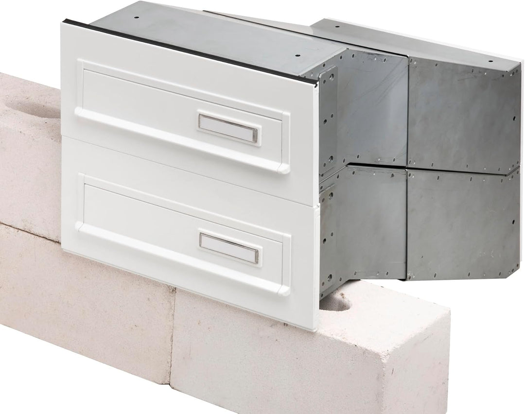 Burg-Wächter Durchwurfkasten ohne Blende, A4 Einwurf-Format, Verzinkter Stahl, Kasten 795, Weiss, Du